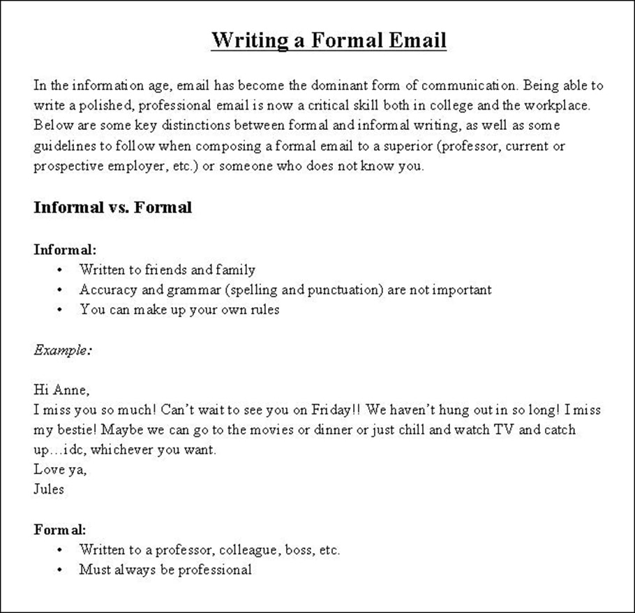 Writing a Formal Email