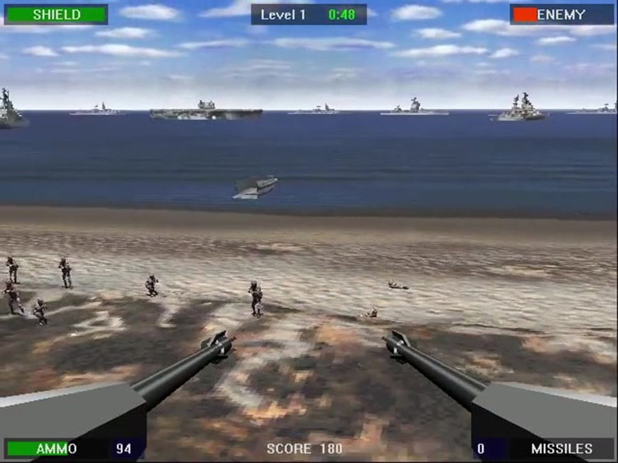 Bối cảnh trên biển của game beach head 2000