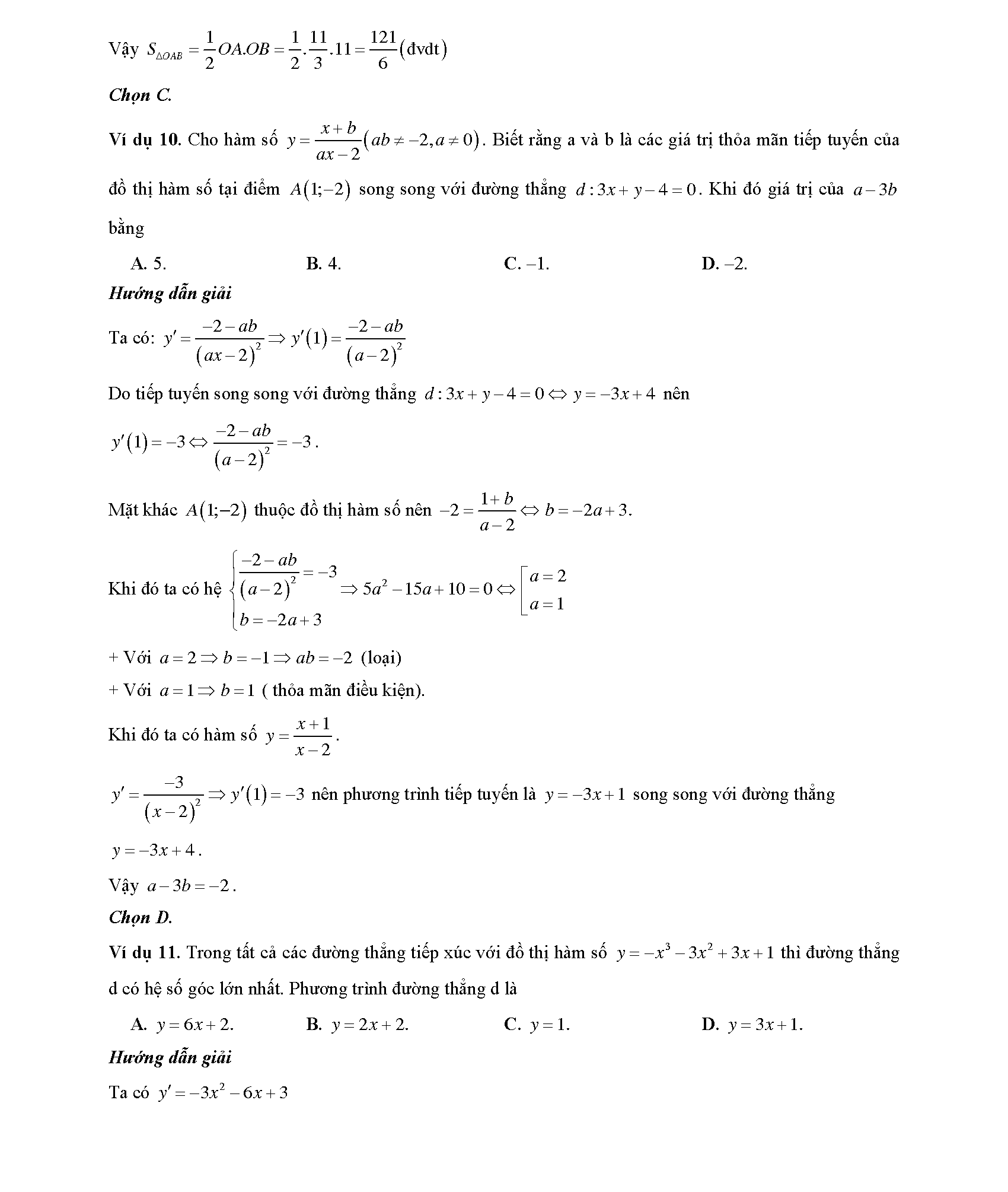 Chuyên đề phương trình tiếp tuyến 9