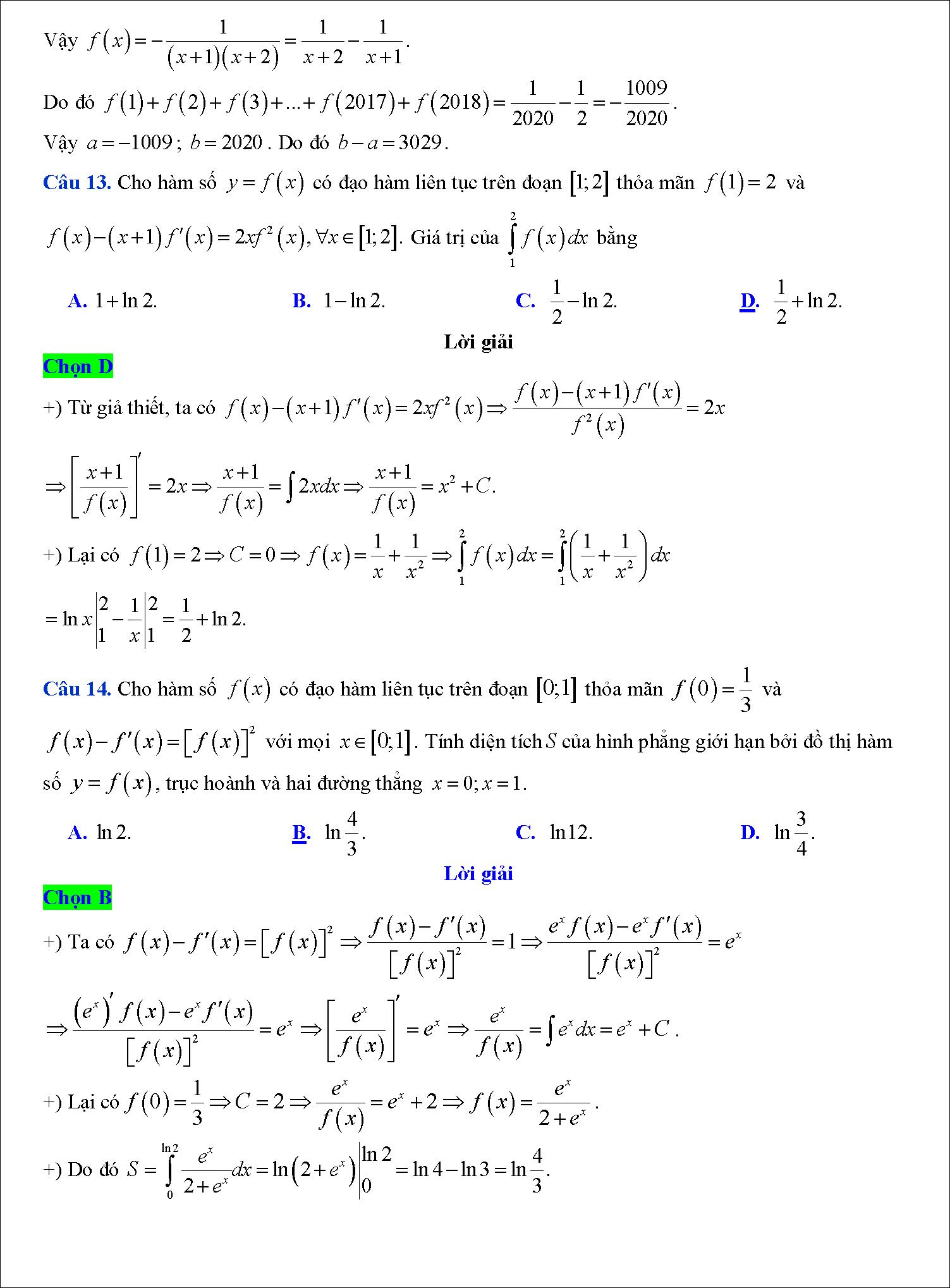 Các dạng toán tích phân hàm ẩn 6