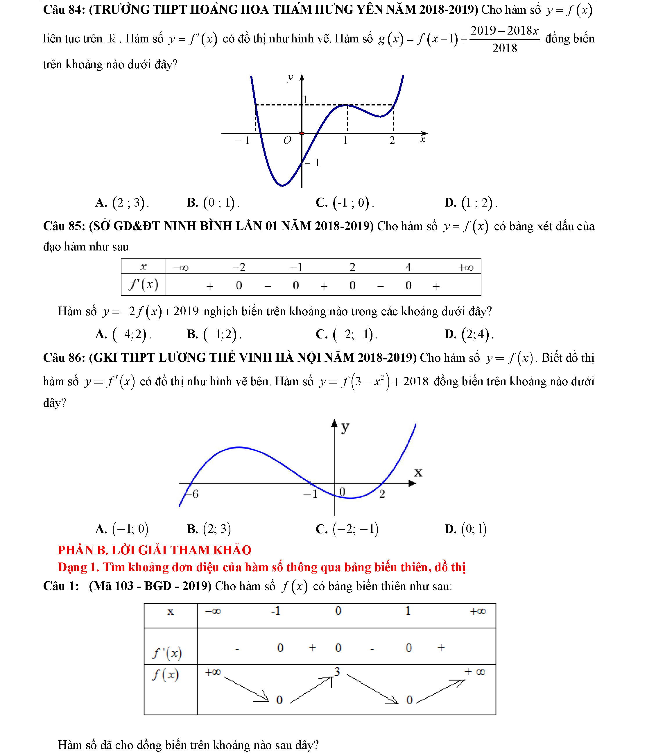 Các dạng toán về tính đơn điệu của hàm số 14