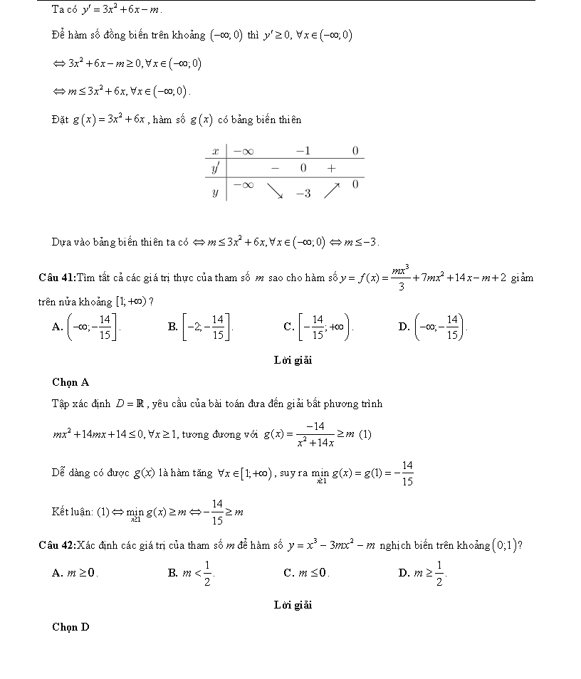 Các dạng toán về tính đơn điệu của hàm số 29