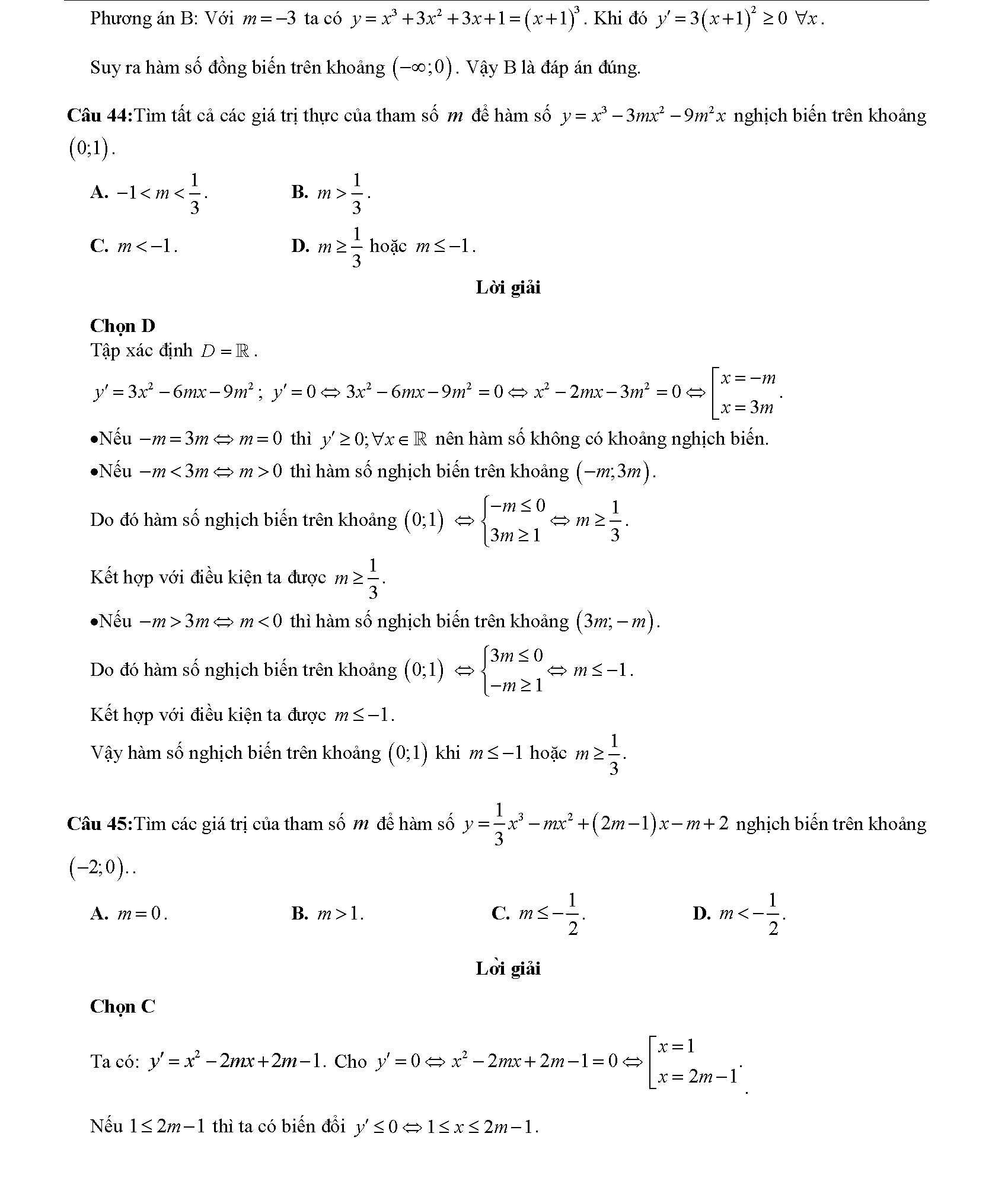 Các dạng toán về tính đơn điệu của hàm số 31