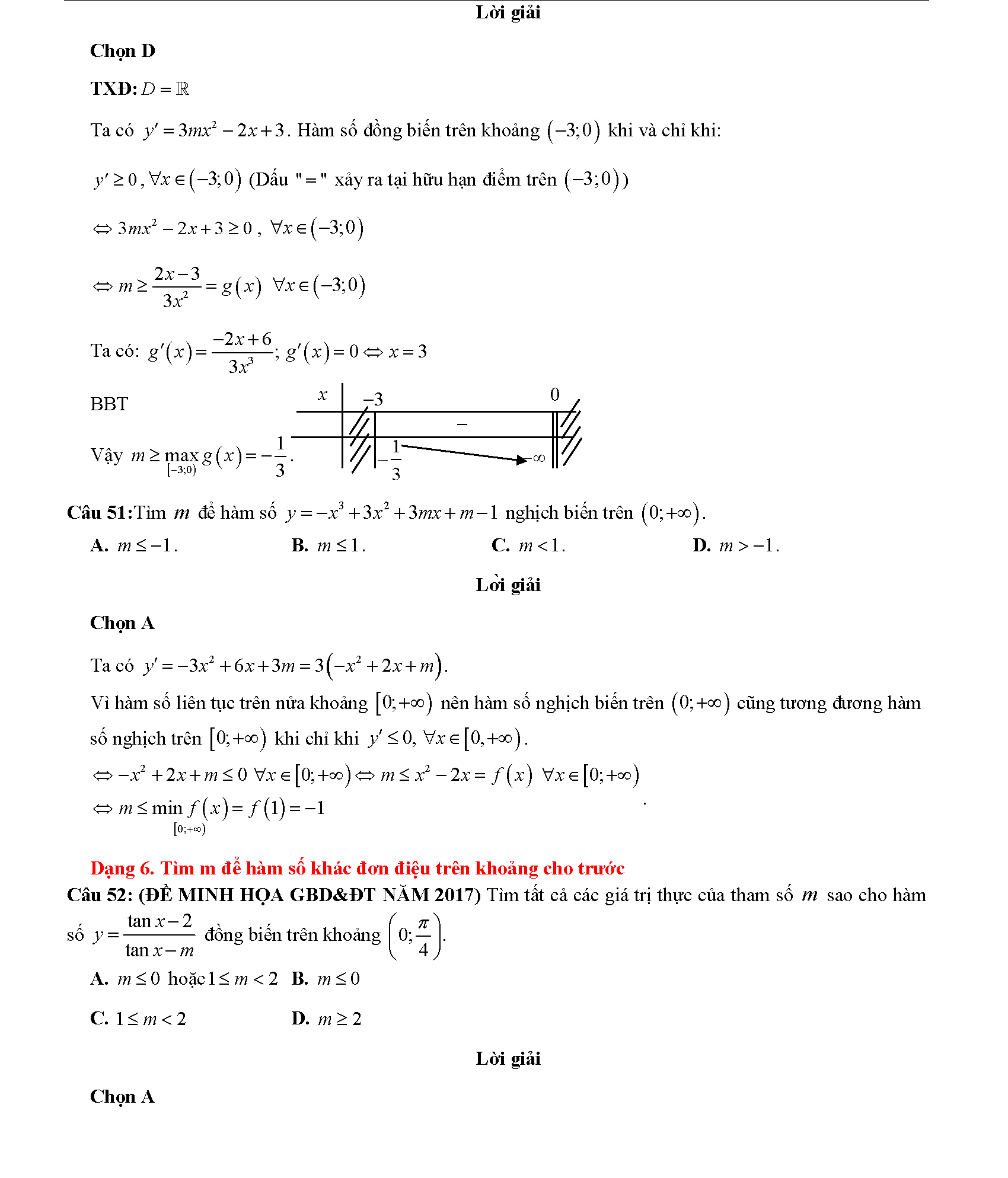 Các dạng toán về tính đơn điệu của hàm số 35