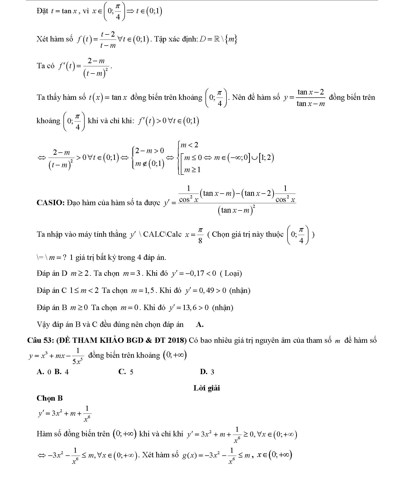Các dạng toán về tính đơn điệu của hàm số 36