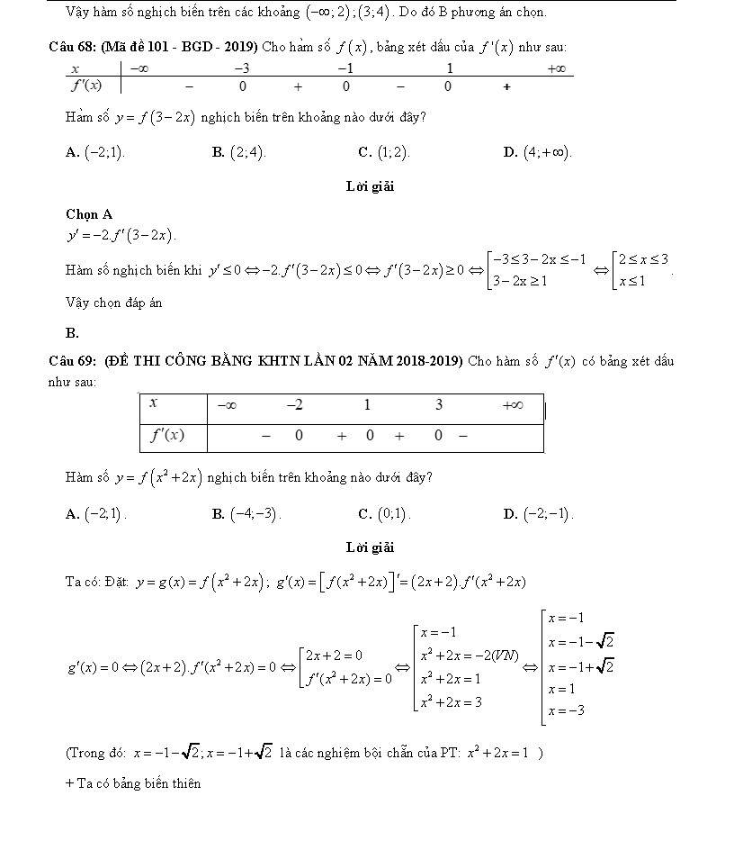 Các dạng toán về tính đơn điệu của hàm số 45