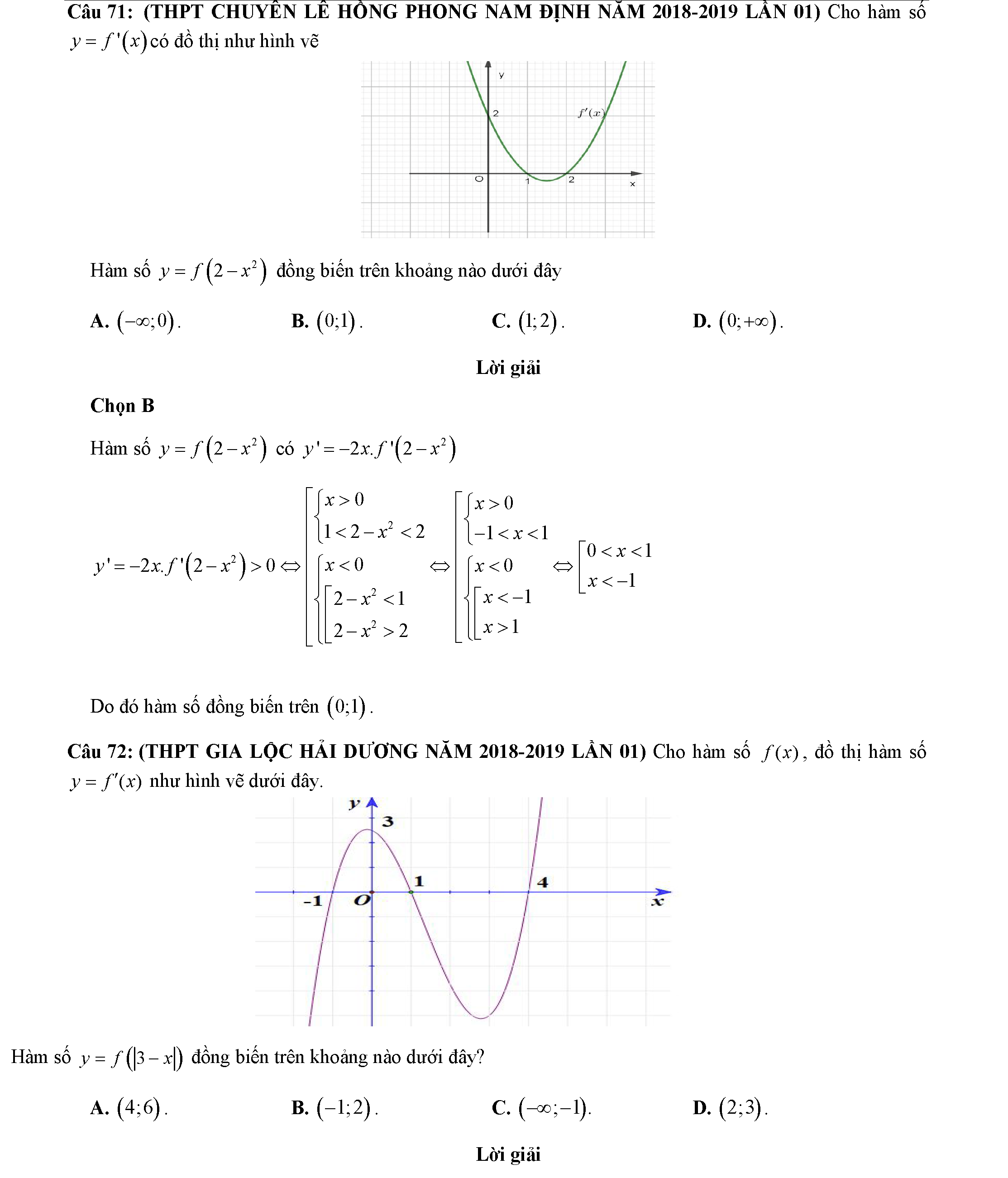 Các dạng toán về tính đơn điệu của hàm số 47