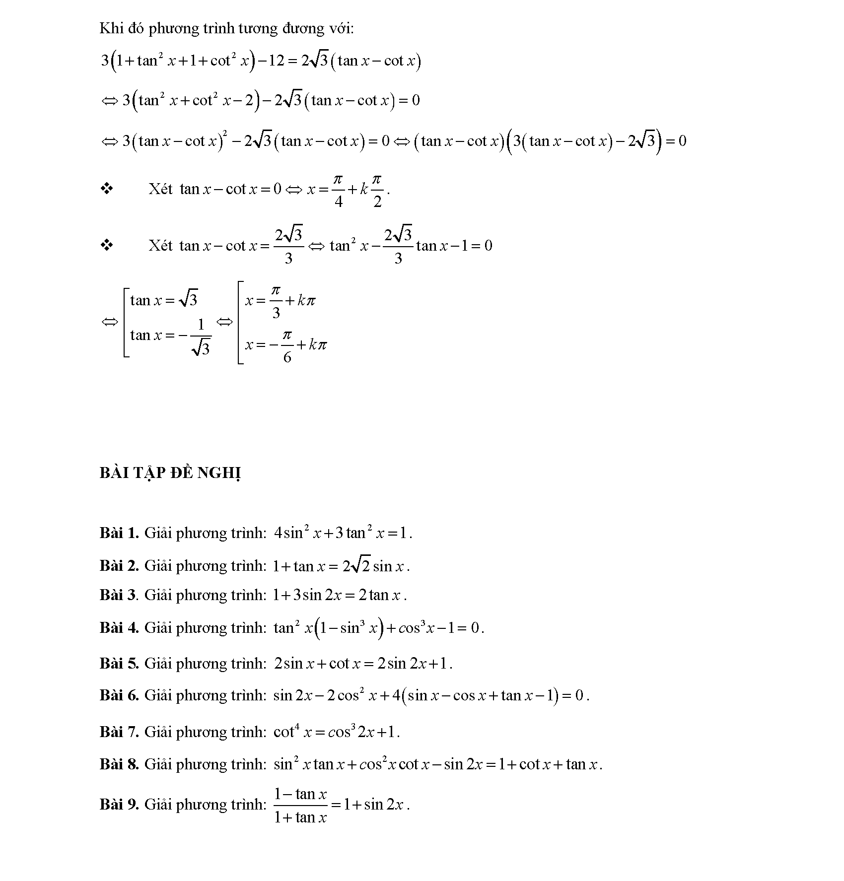 Chuyên đề phương trình lượng giác 18